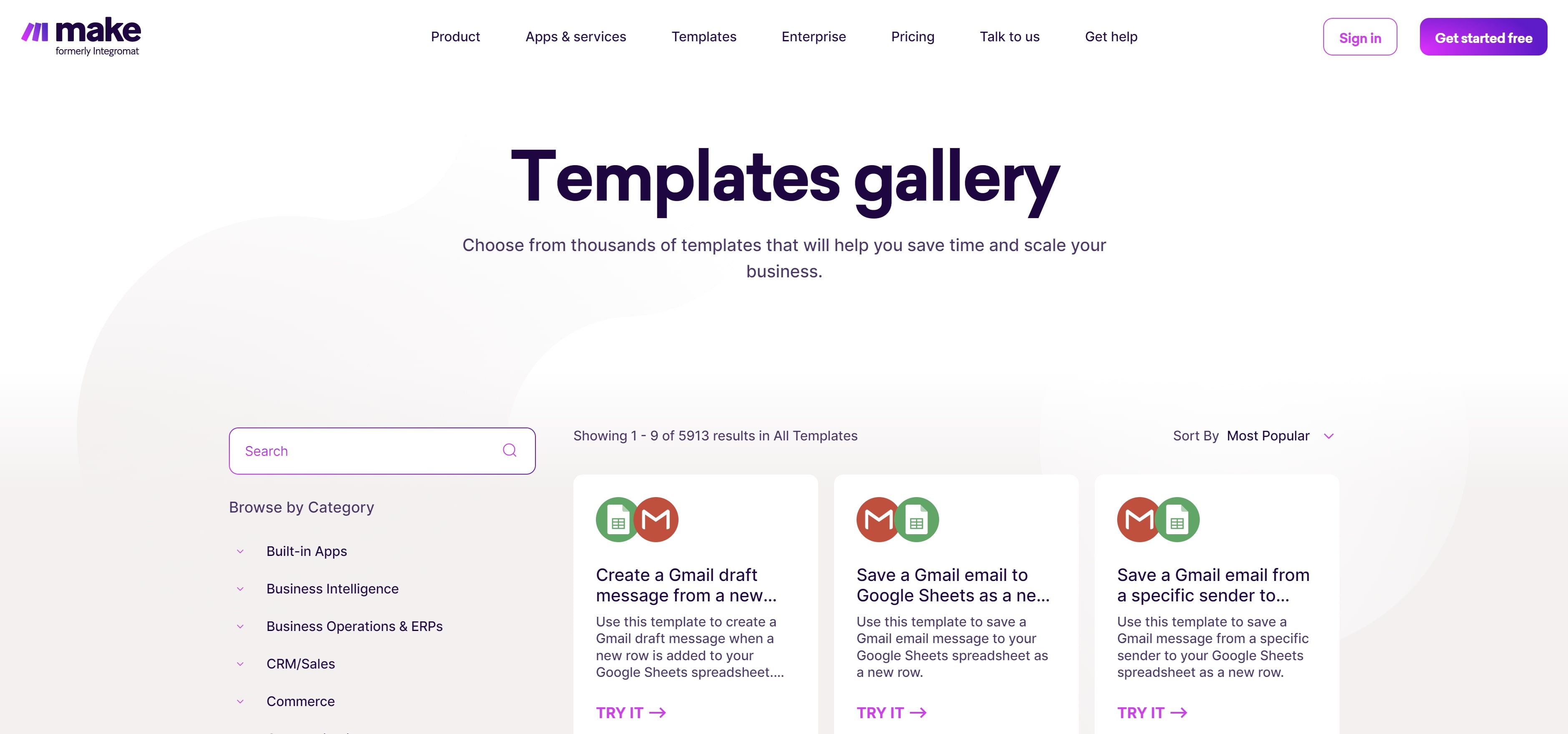 Make template gallery