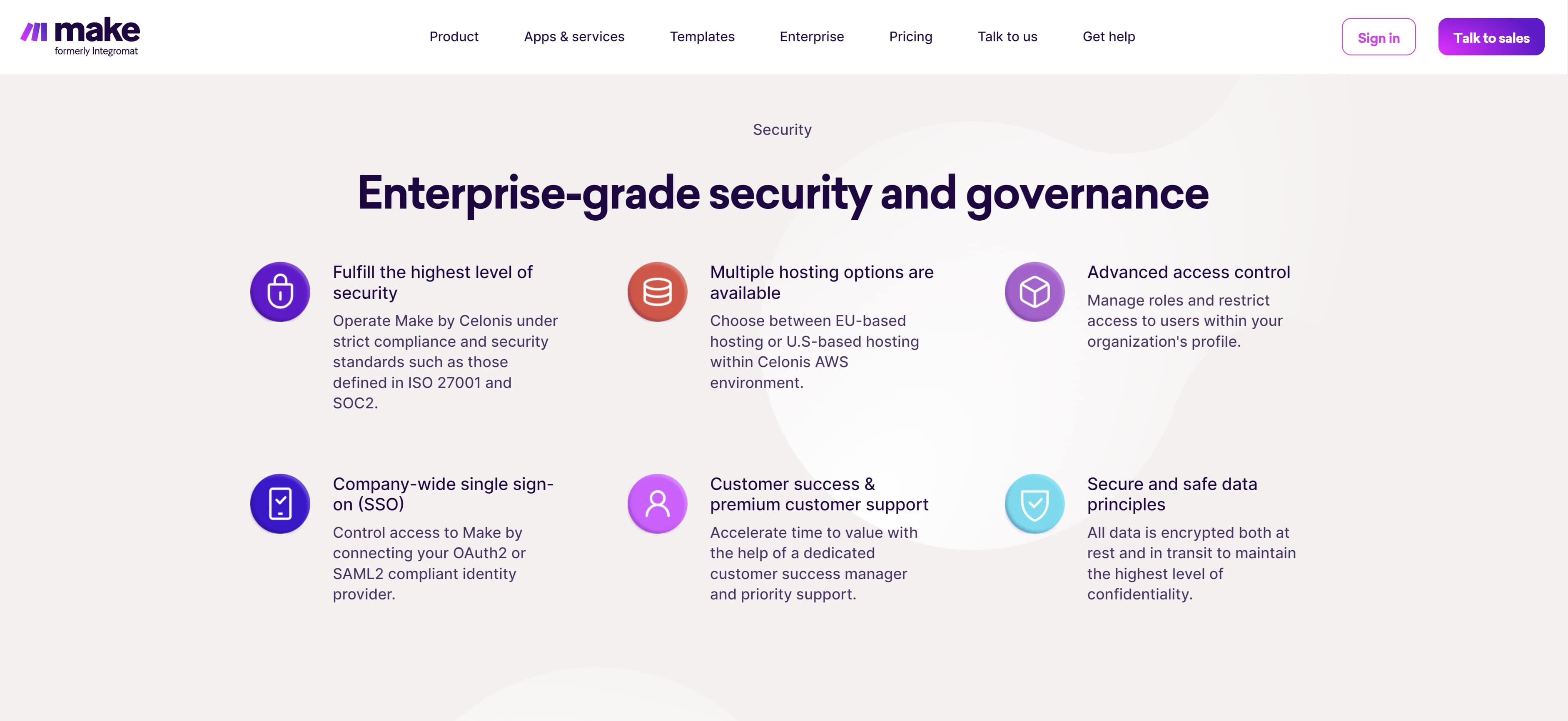 Security and governance at Make