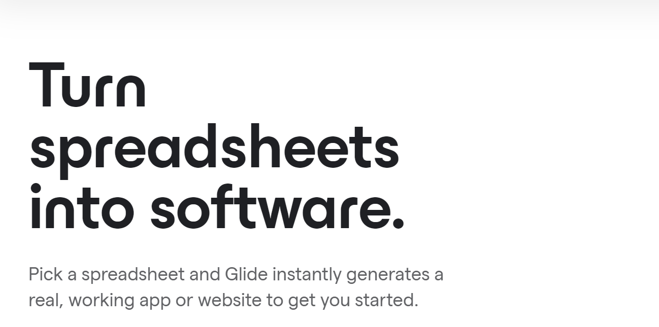 Glide app - Turn spreadsheets into software
