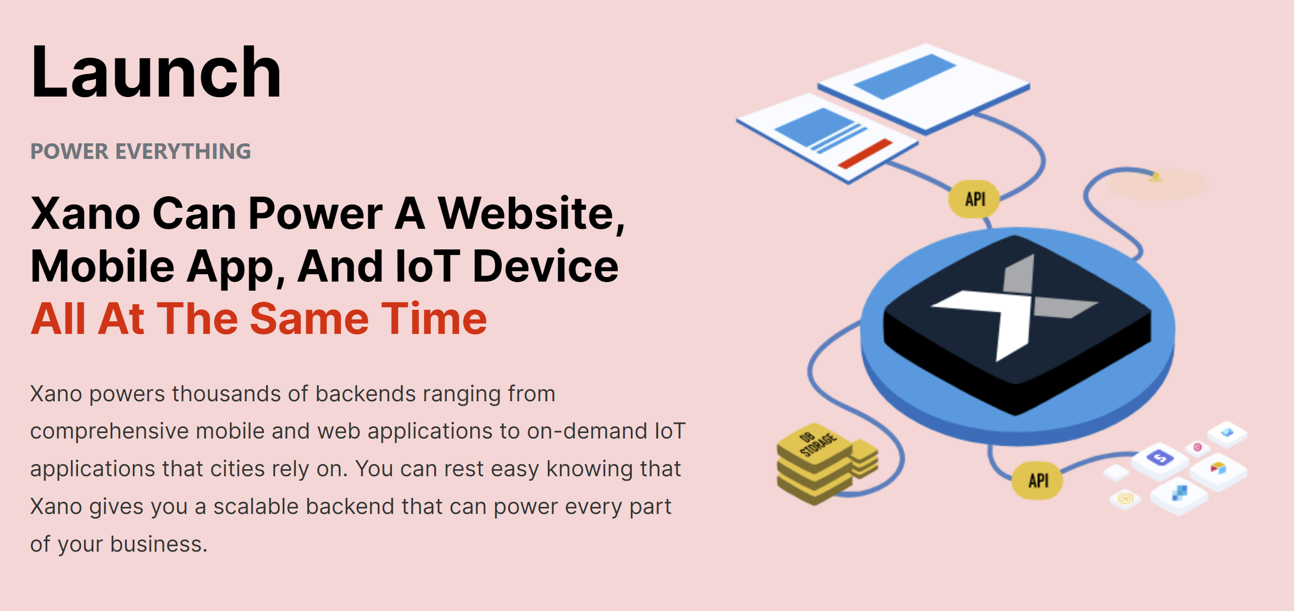 What can you build with Xano - Xano can power a website, mobile app, and IoT device.