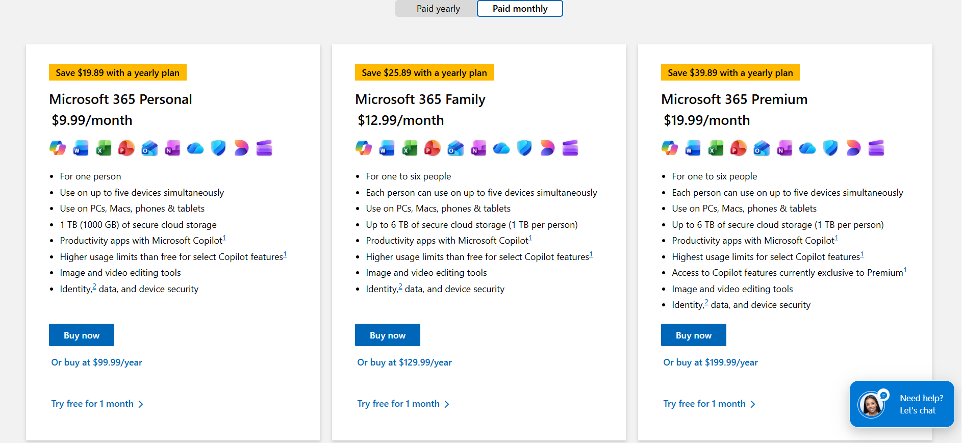 Tarifs Microsoft Loop particuliers